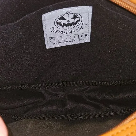 Halloween Pumpkin Jack O'Lantern Round Crossbody Bag - Picture 7 of 7